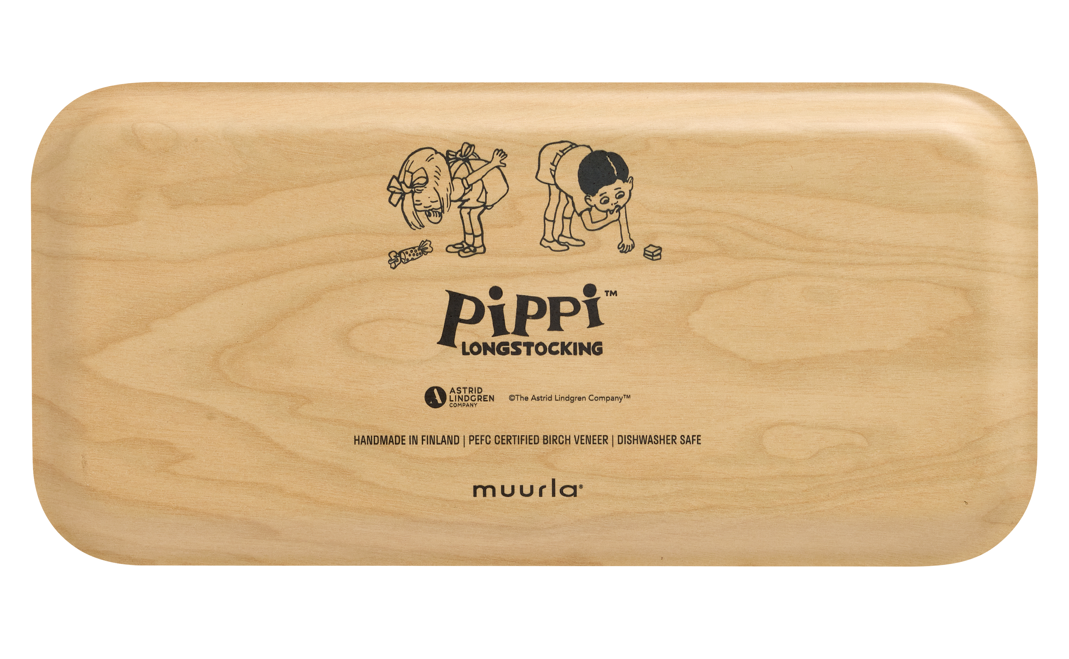 Pippi Långstrump Bricka 27x13 cm - Godis - 2