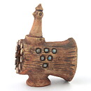 Lars Bergsten (1960s) Brown Rustic Bird 14 cm (2)
