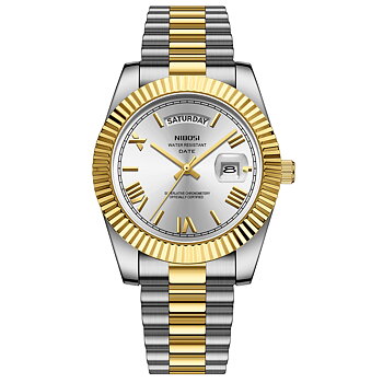 Nibosi Day-Date Roman Silver Gold