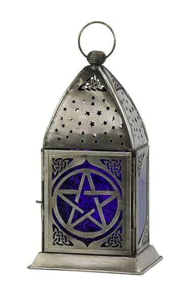 Ljuslykta i Metall med Pentagram