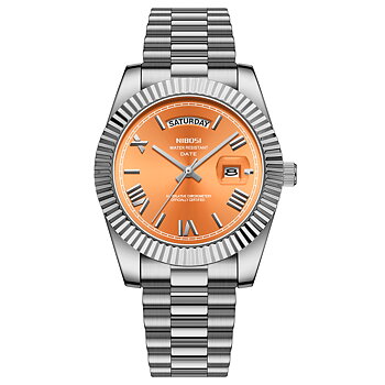 Nibosi Day-Date Roman Silver Orange