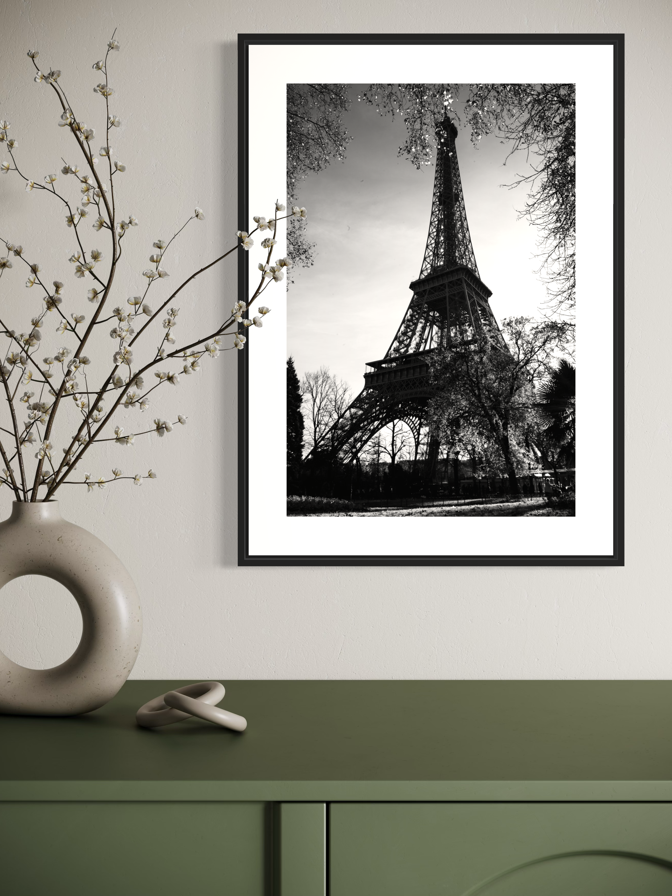 Eiffel Tower In Black & White - Poster