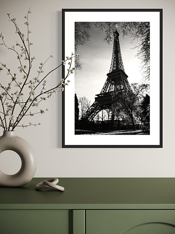 Eiffel Tower In Black & White - Poster