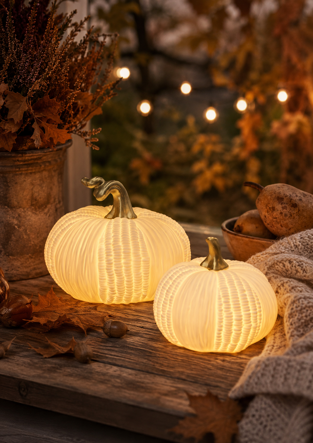 Decoration - Pumpkin - White - 15x15 cm - 6