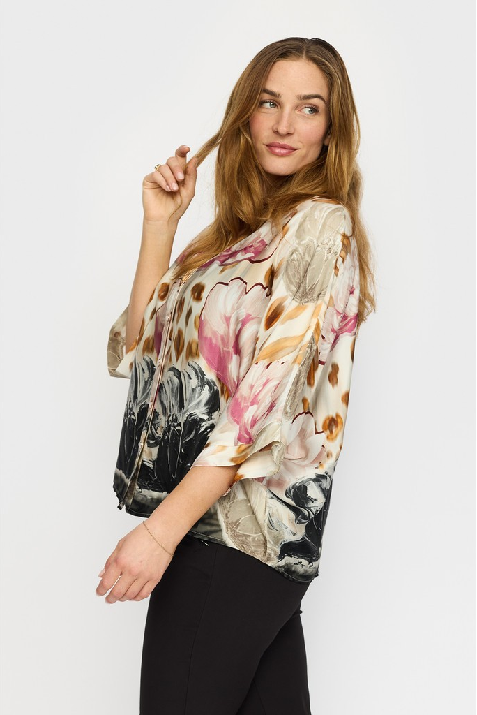 Thora Blouse - Rose Border - 2-Biz