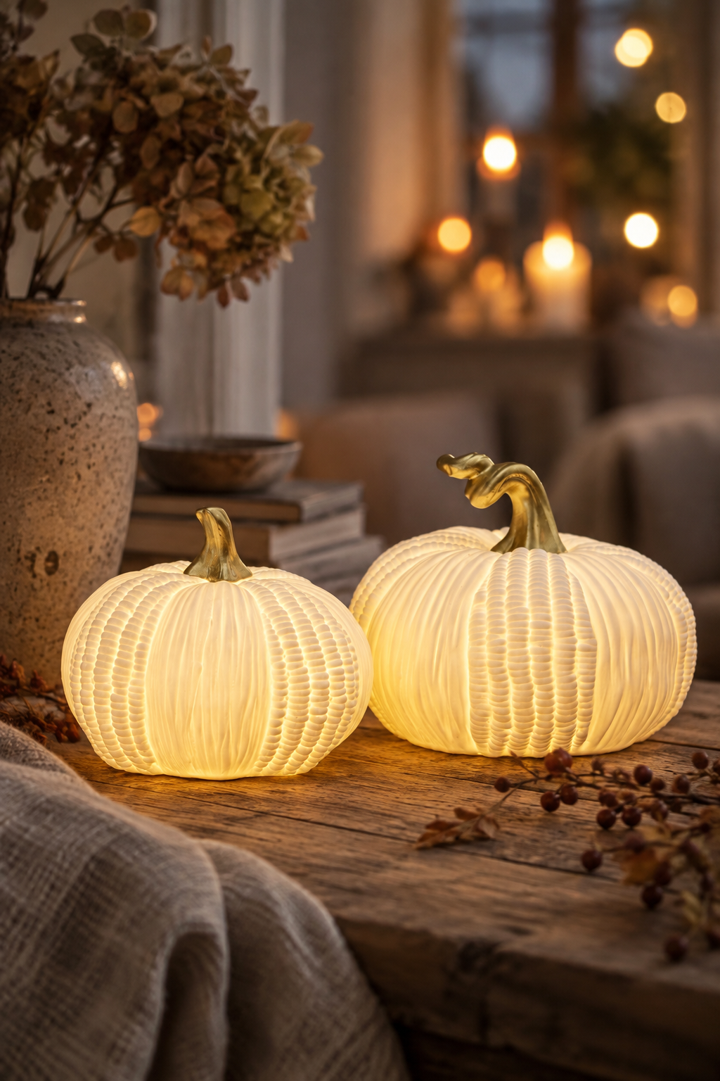 Decoration - Pumpkin - White - 17x15 cm - 2