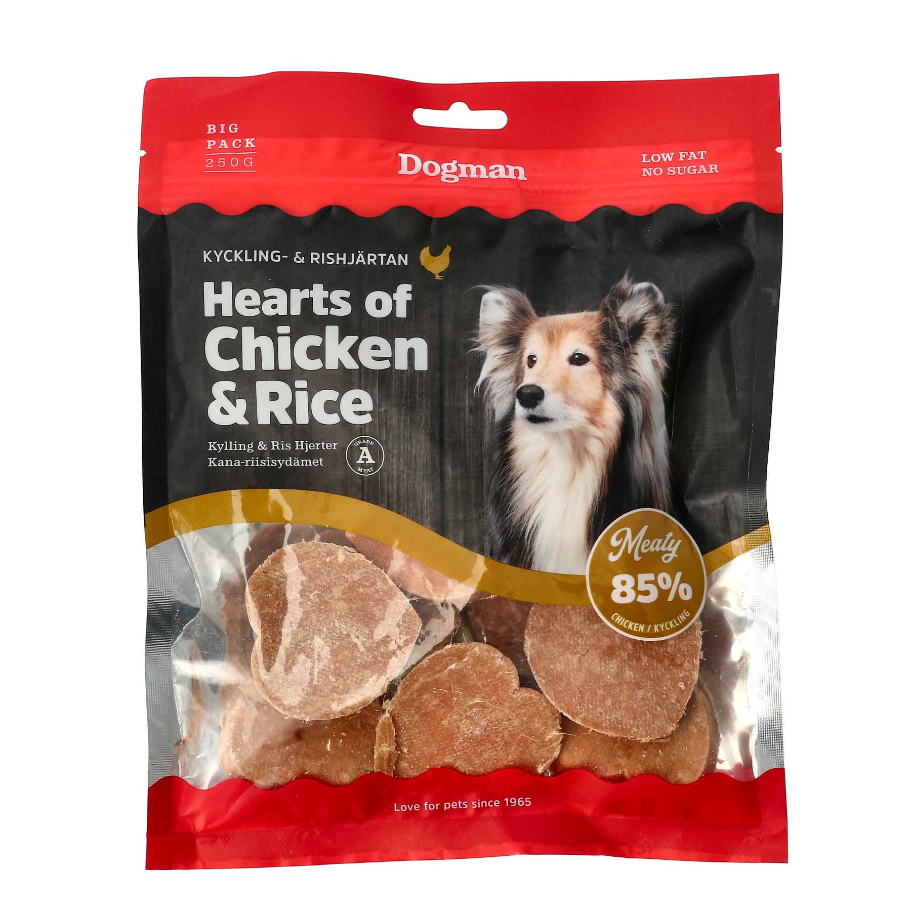 Hearts of chicken & rise 250g, Dogman
