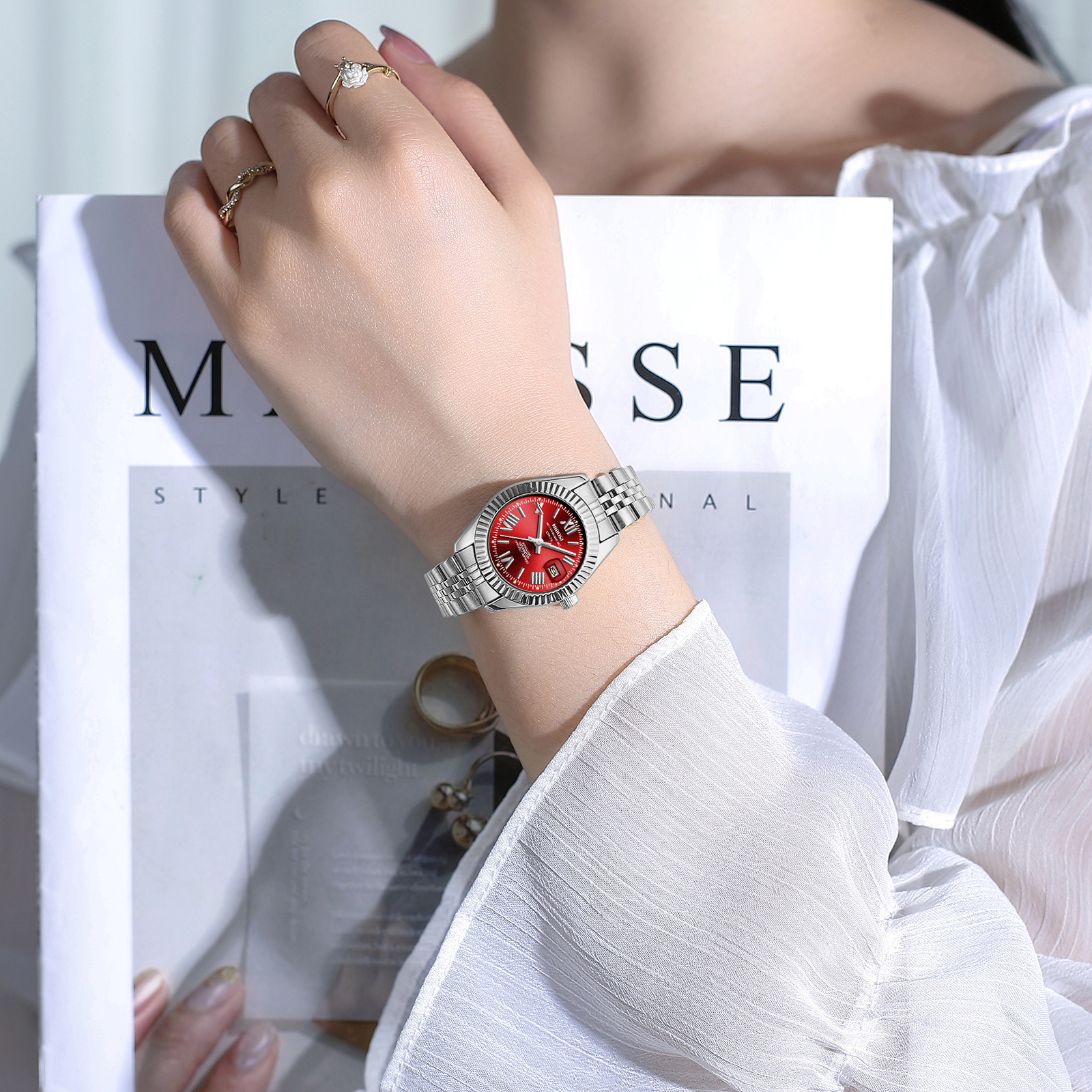 Nibosi Millbury Silver Red - 8