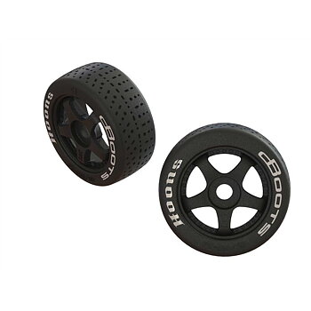 ARRMAdBoots Hoons 42/100 2.9 Pre-Mount Belted Tires, White, 17mm Hex,5-Spoke (2)