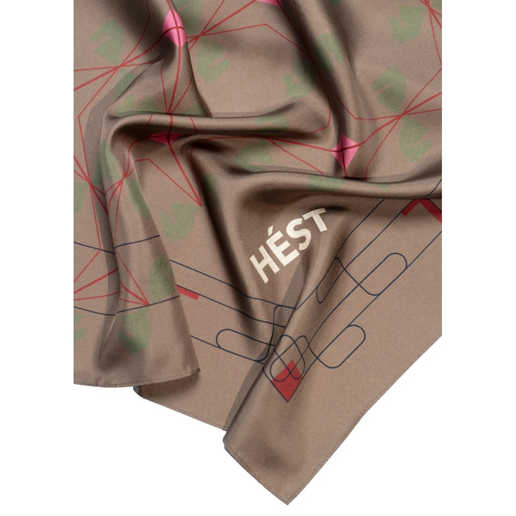 Eliza Silk Scarf Small - Dark Earth - Hést