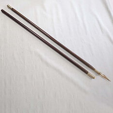 290 cm ceremonial flagpole devided in wood with spearhead