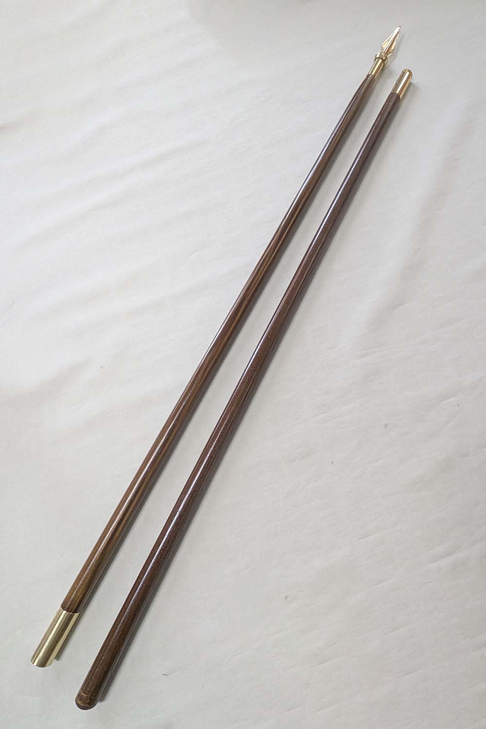 290 cm Fanstång delbar av trä med spjutspets - 3