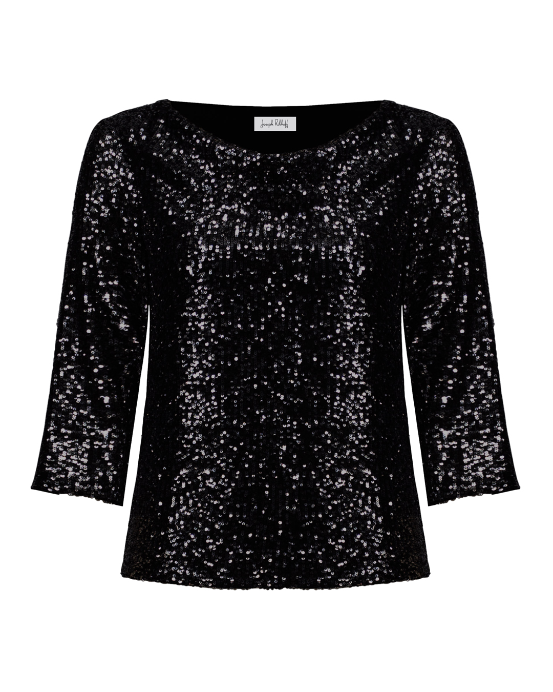 Glittertopp med sjalkrage svart - 5