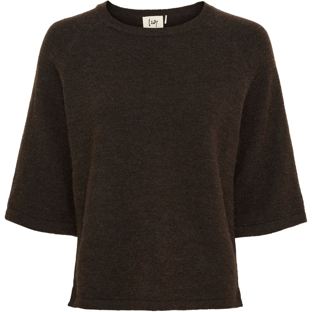 Anna 3/4 Sleeve Pullover - Dark Brown - Isay