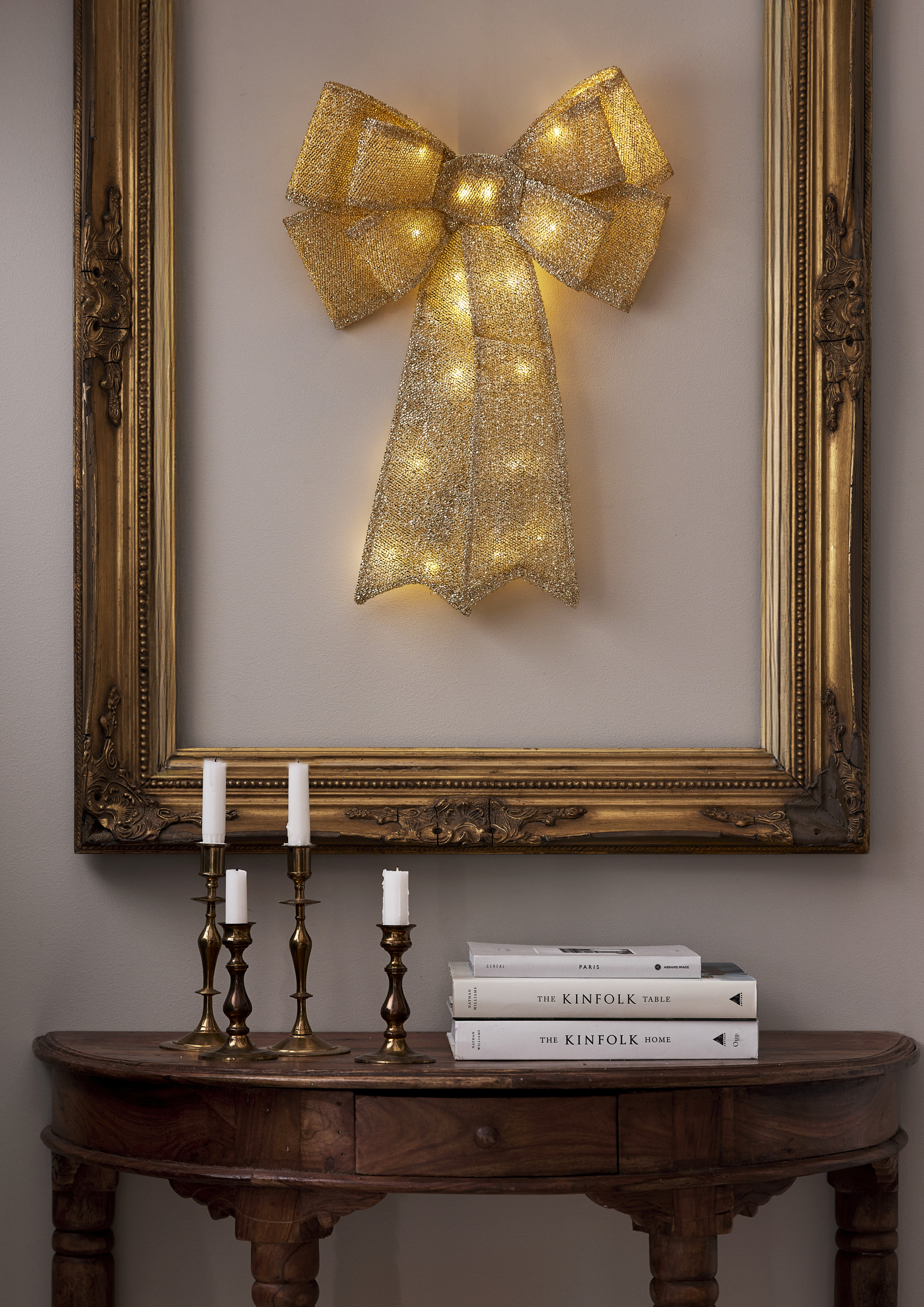 Hanging decoration - Silhouette - Rosette - String of lights - Battery operated - 62x40 cm - 4