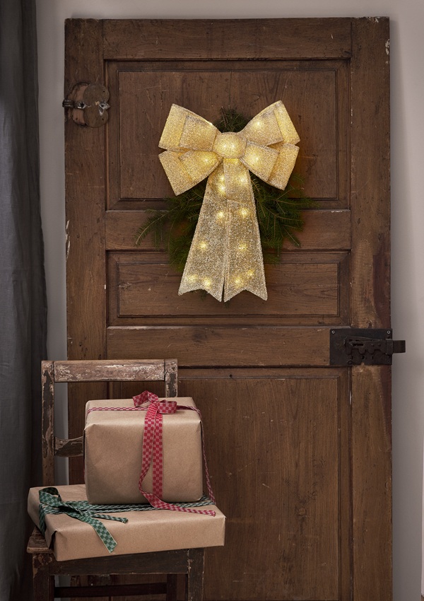 Hanging decoration - Silhouette - Rosette - String of lights - Battery operated - 62x40 cm - 3