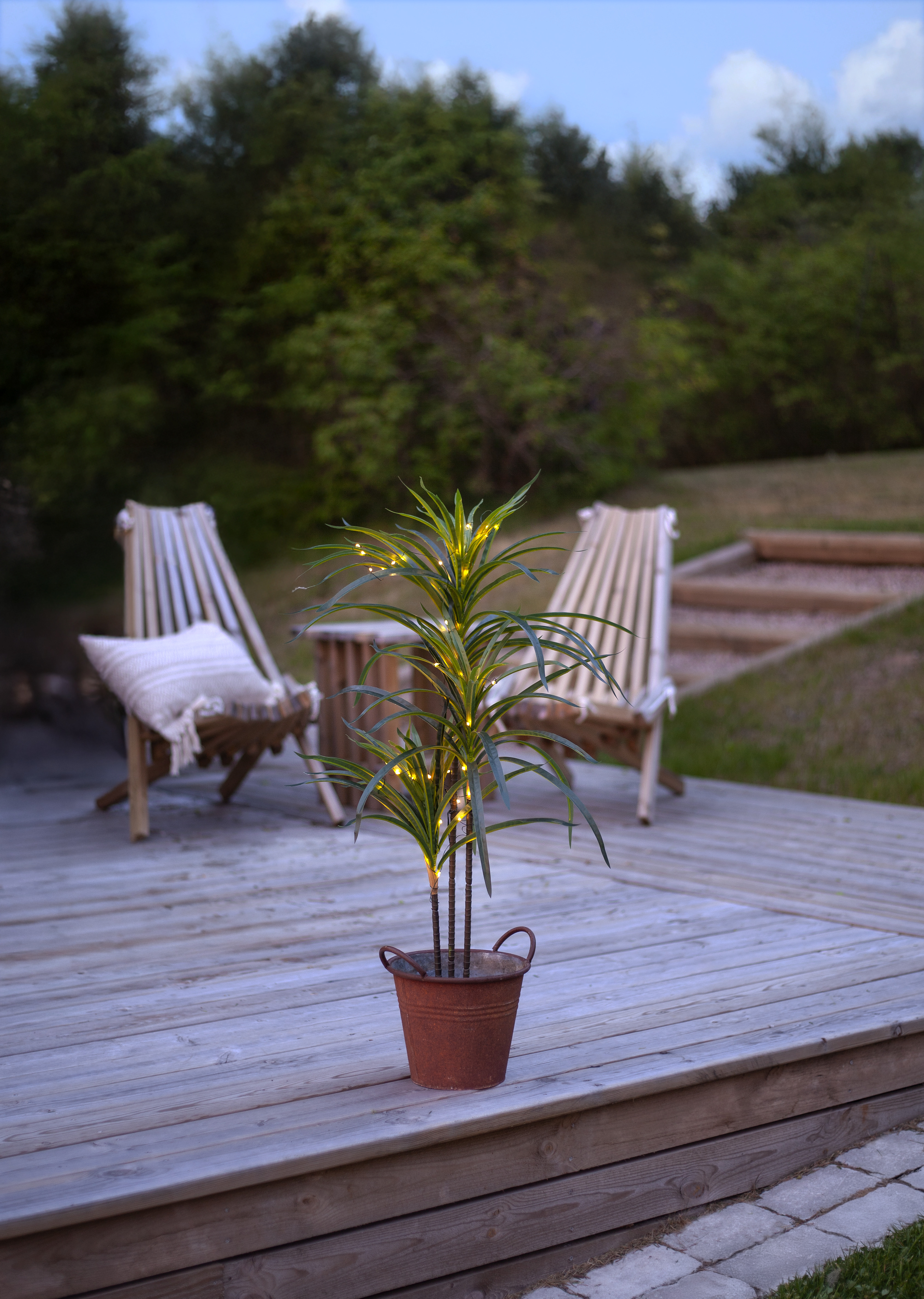 Decorative tree - Artificial plant - Tree with light string - 90x55 cm - 3