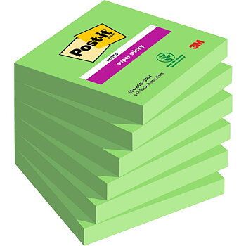 Post-it® Super Sticky-notislappar, 76 x 76 mm, sparrisgröna, 90 ark