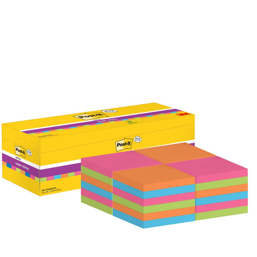 Post-it® Notes SS Värdepack 76x76mm 24/fp - 2