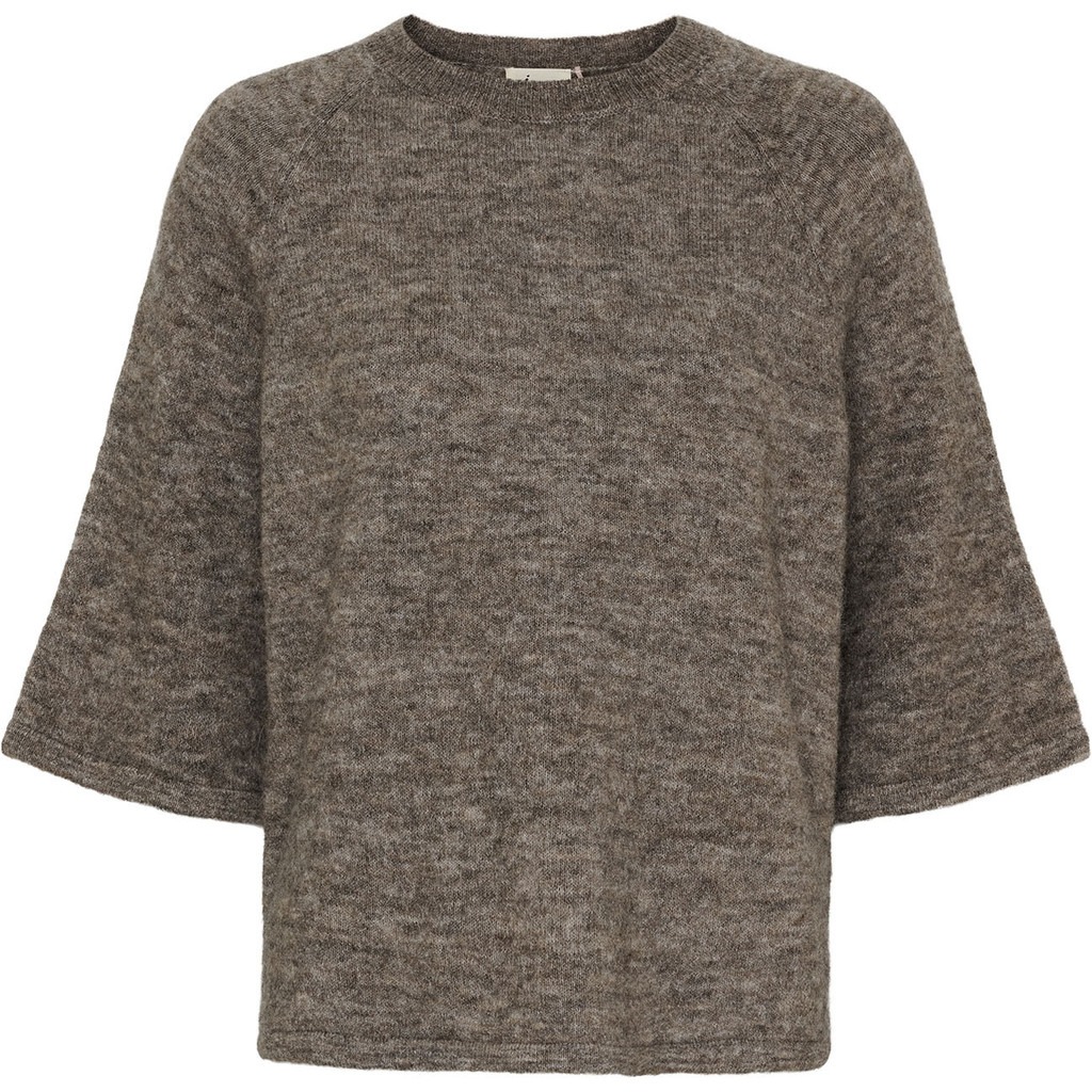Anna 3/4 Sleeve Pullover - Taupe Melange - Isay