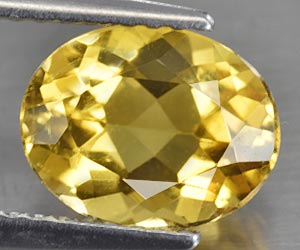 Impresionante piedra preciosa suelta de berilo dorado natural, calibrada y ovalada, de 9 x 7 mm, de 1,63 ct.
