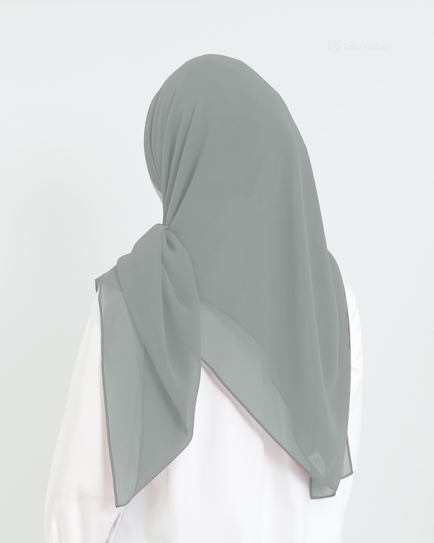Hijab - Square Chiffon 120 cm - Light Gray - 2