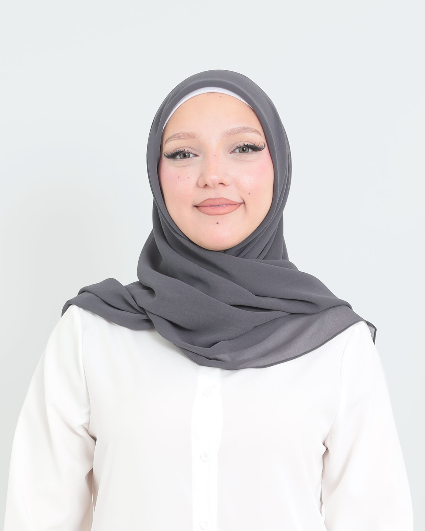 Hijab - Square Chiffon 120 cm - Dark Gray - 3