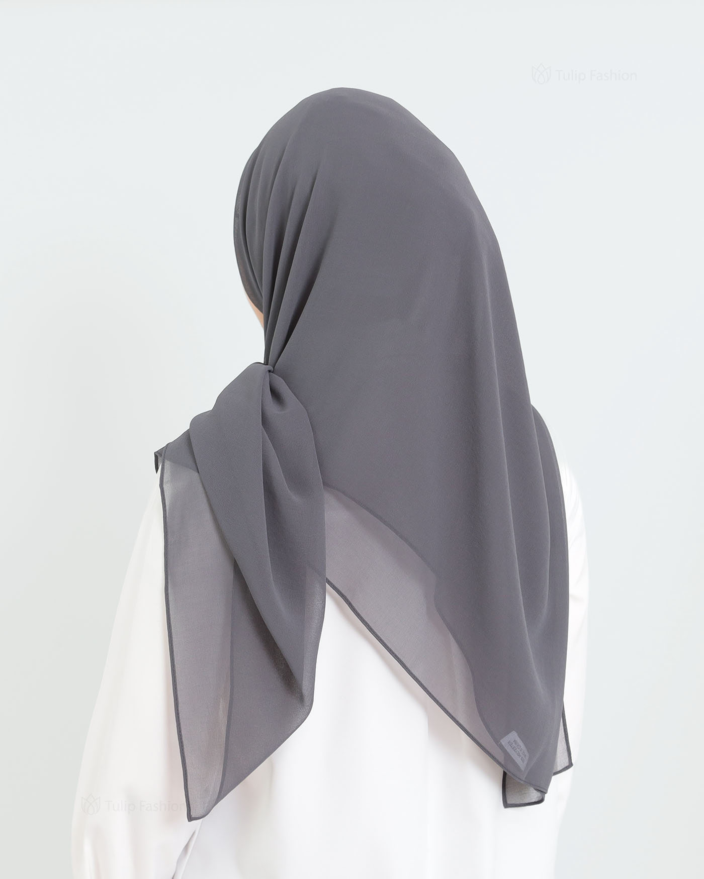Hijab - Square Chiffon 120 cm - Dark Gray - 2