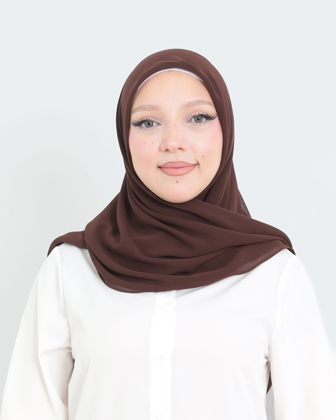 Hijab - Square Chiffon 120 cm - Dark Brown - 2