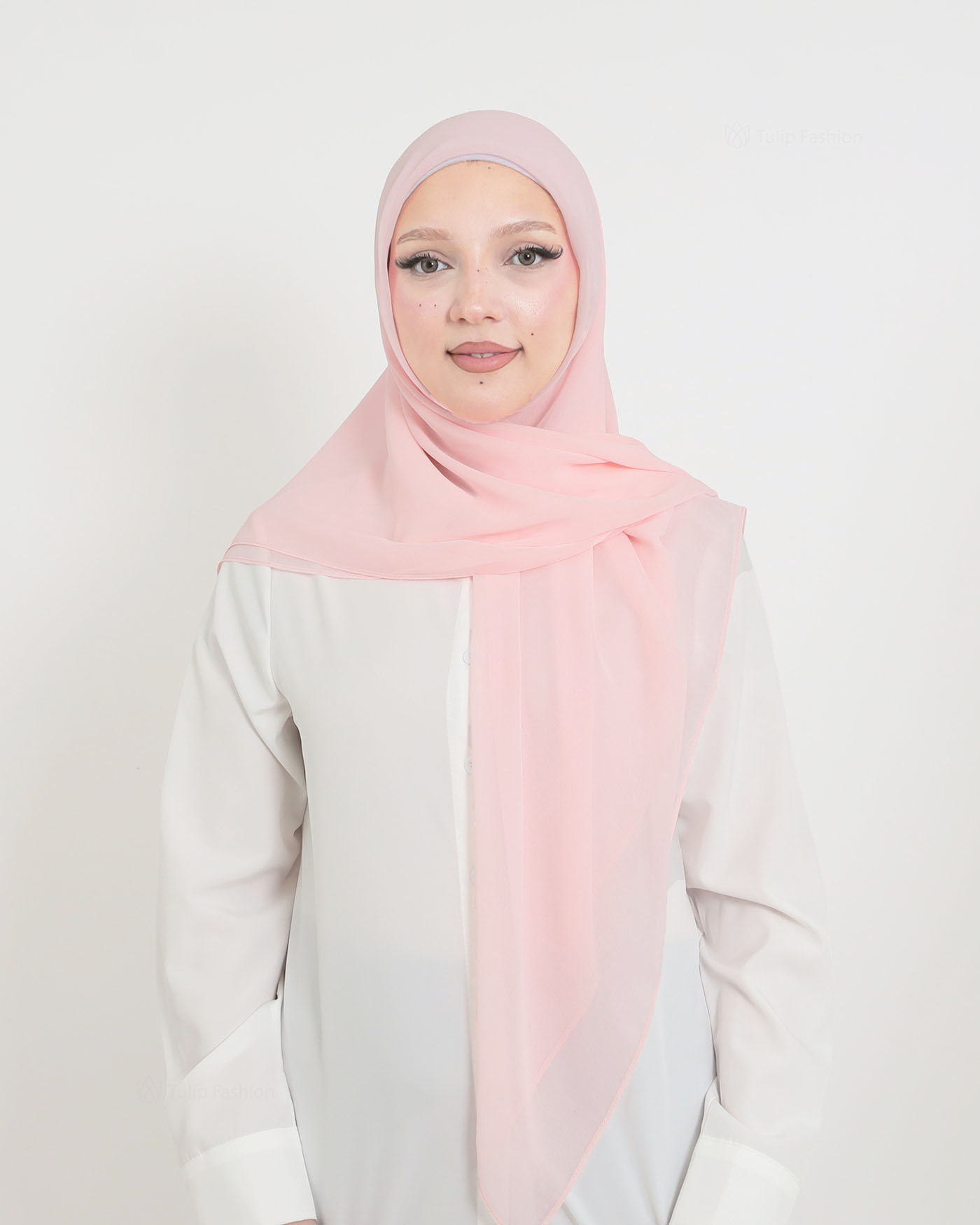 Hijab - Square Chiffon 120 cm - Powder Pink