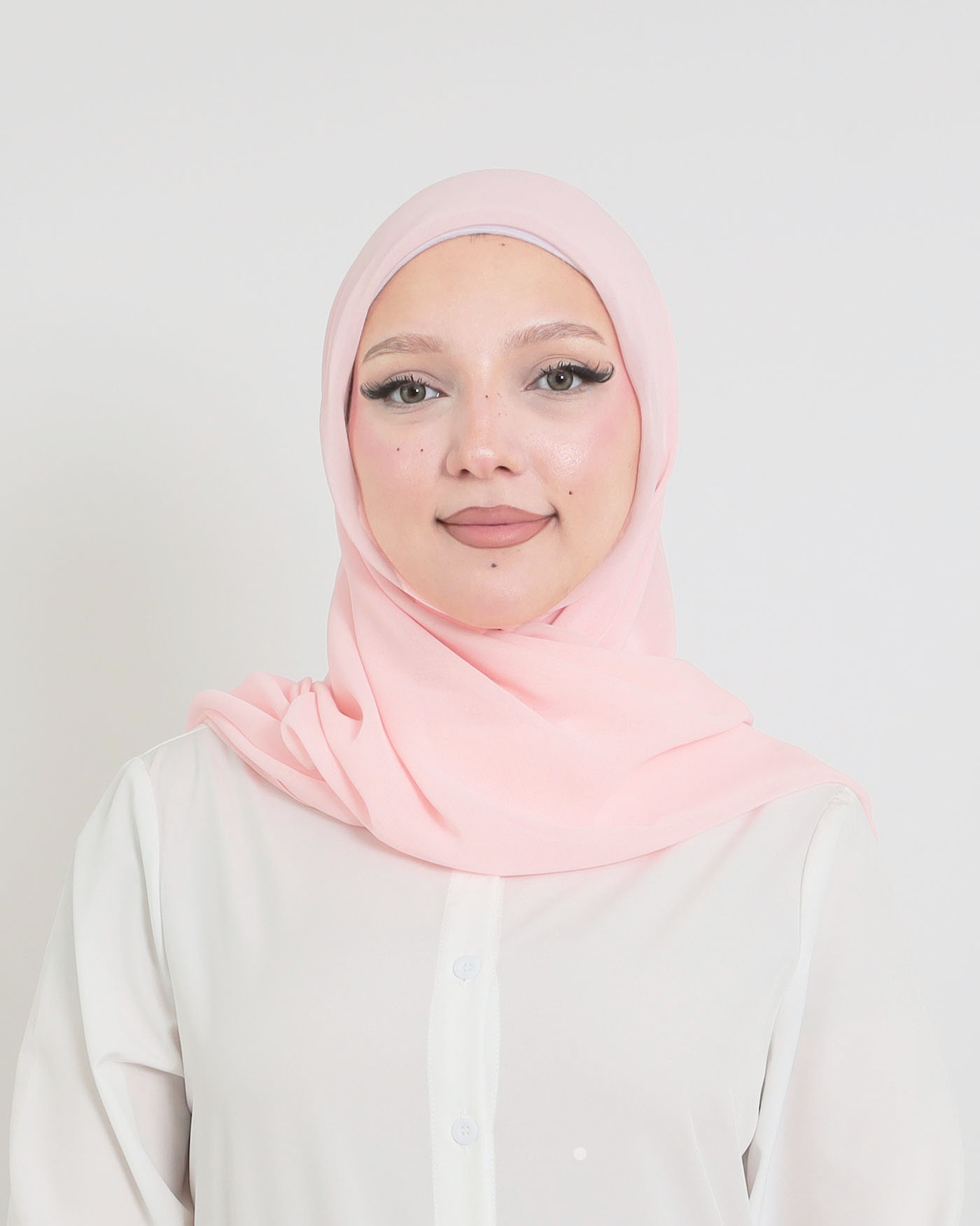 Hijab - Square Chiffon 120 cm - Powder Pink - 3