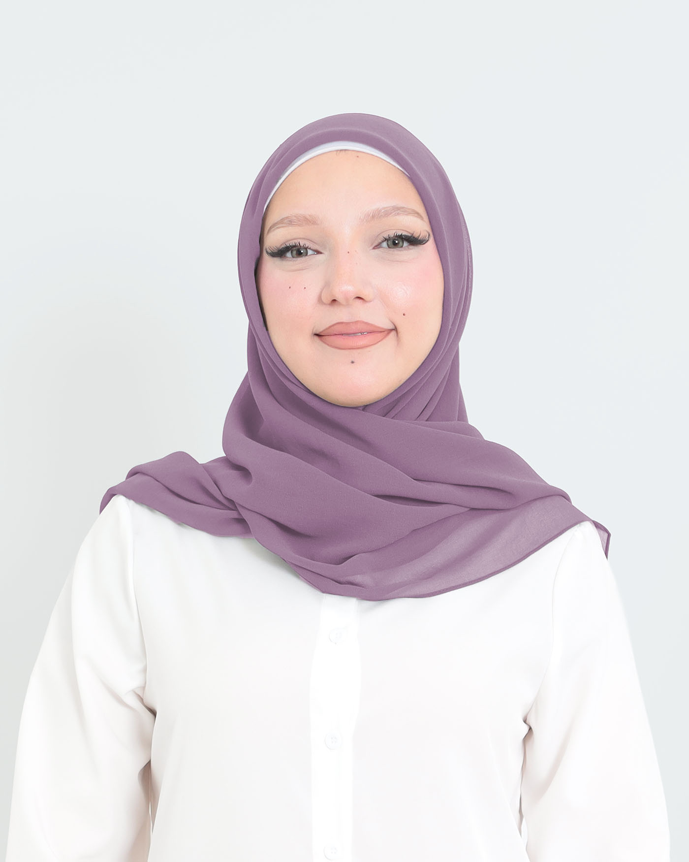 Hijab - Square Chiffon 120 cm - Light Purple - 3