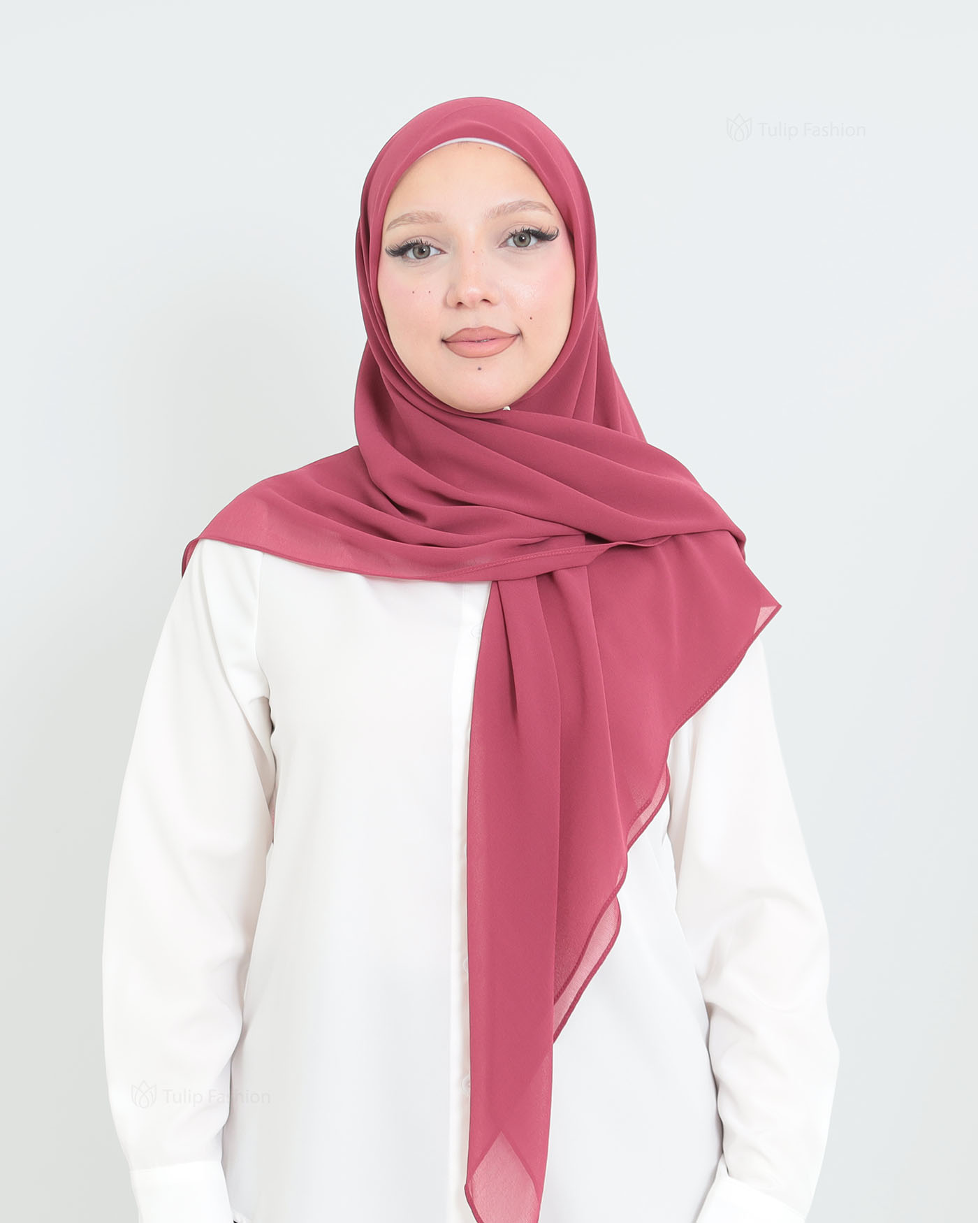 Hijab - Square Chiffon 120 cm - Dark Rose