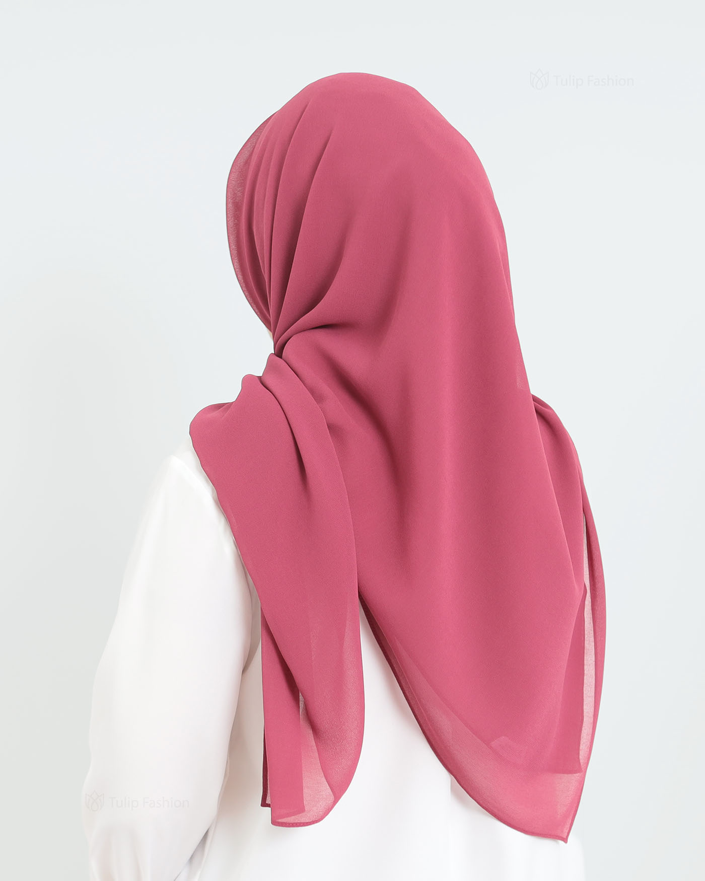 Hijab - Square Chiffon 120 cm - Dark Rose - 2
