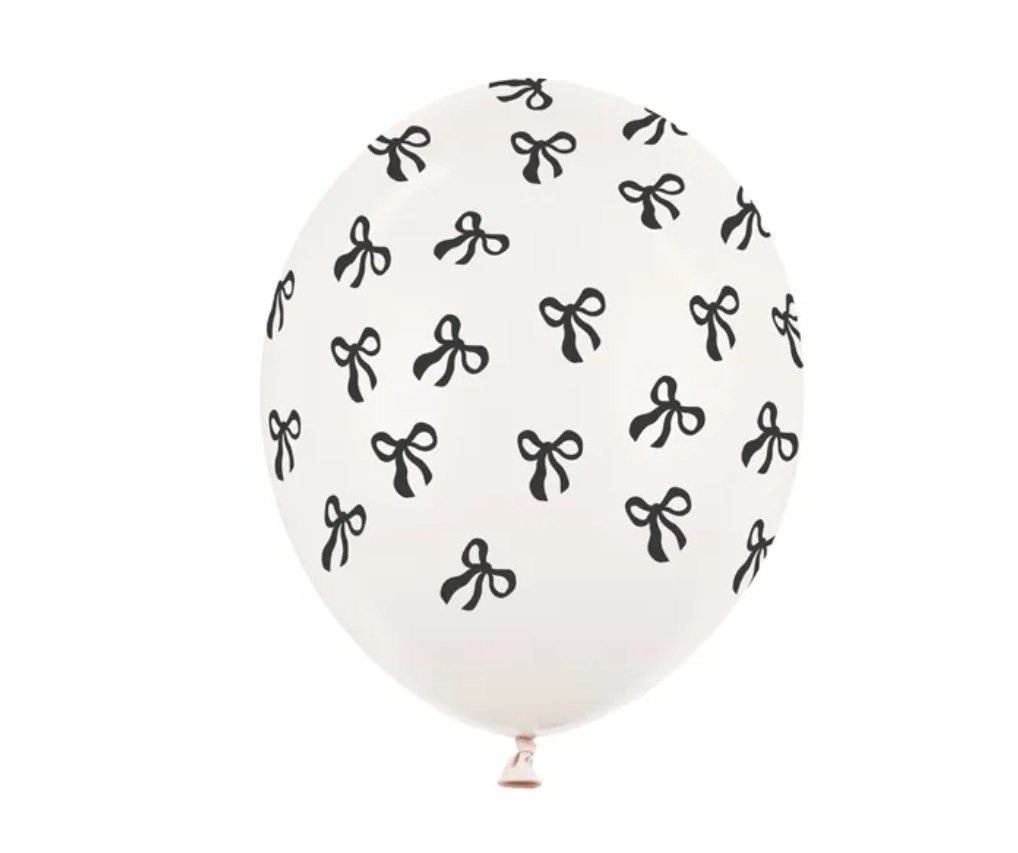 Ballonger - Offwhite med svarta rosetter