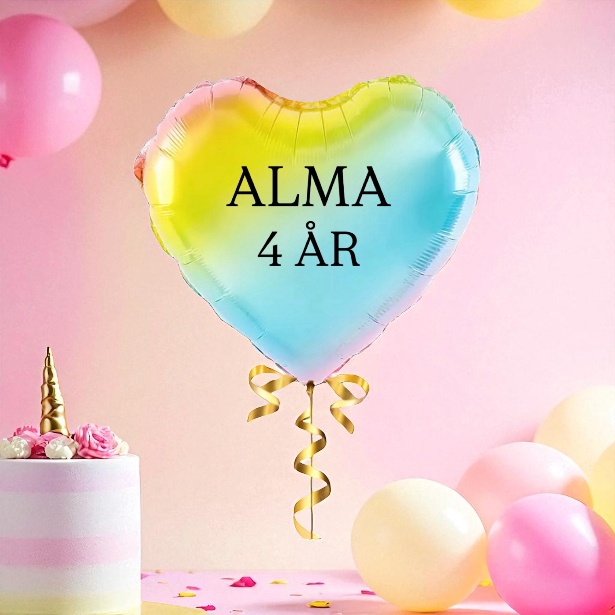 Ballong namn & ålder - Regnbåge