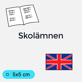 Bildstödsbilder Skolämnen, 5x5 cm