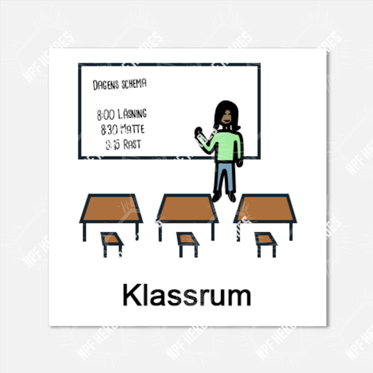 Bildstödsbilder Skola/Förskola, 5x5 cm - 30