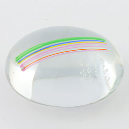Bertil Vallien (Atelier 1980s) Clear Sculpture with Colorful Decor  8 cm