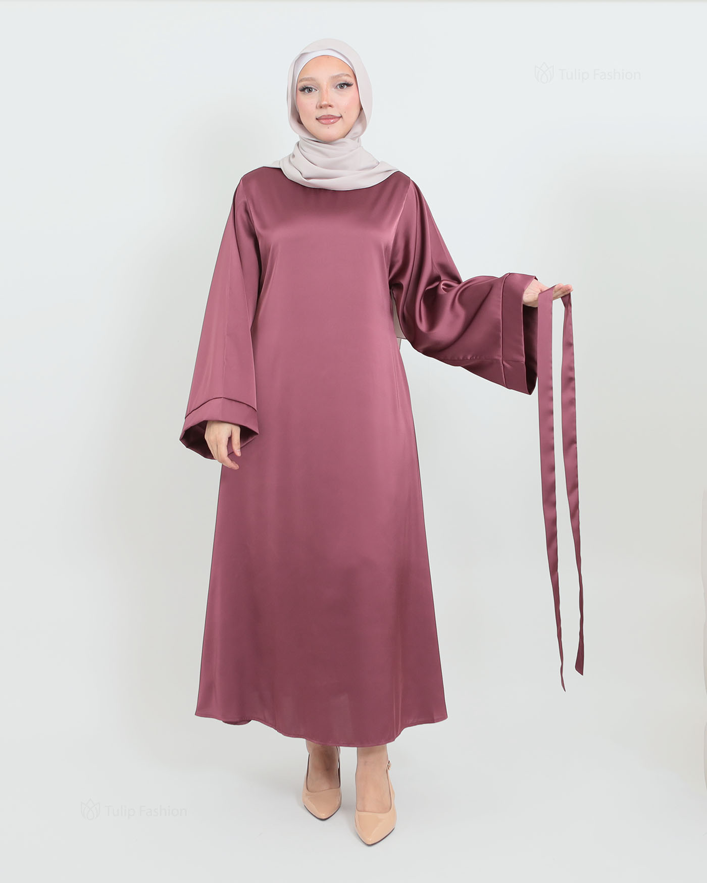 Maxi Dress in Satin - Purple - 7