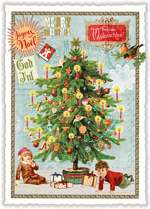 Children under the Christmas Tree Christmas, Postcard