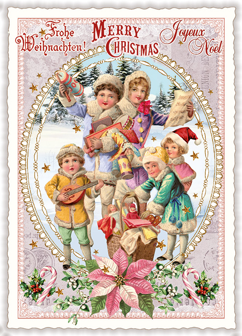 Merry Christmas - Fröhliche Weihnachten - Joyeux Noel (Hoch), Postcard