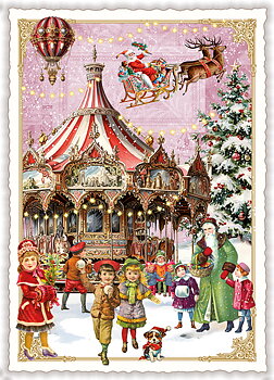Christmas  Carousel, Postcard