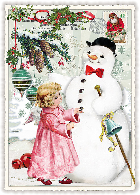 Snowman Christmas Postcard