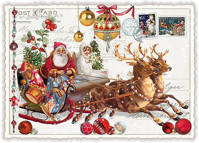 Santas Sleigh Christmas Postcard