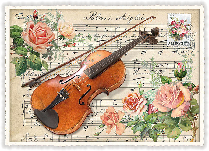 Violin, Postcard