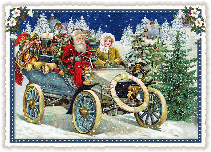 Santas Car Christmas Postcard
