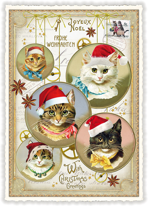 Joyeux Noël - Frohe Weihnachten - Christmas Greetings (Hoch), Postcard