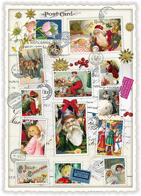 Christmas Collage Christmas Postcard