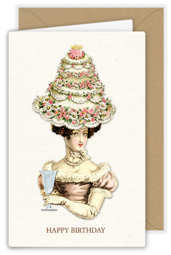 Lady with Birthdaycake, Greeting Card